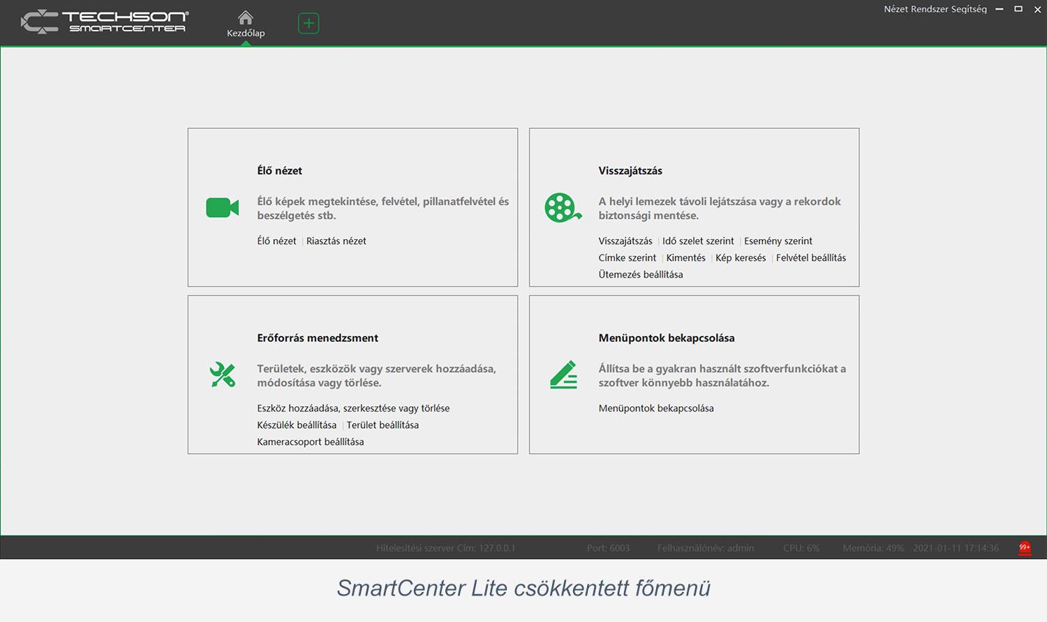 SmartLite főmenü